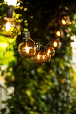 Konstsmide - set de lumières décoratives pour fêtes avec fonction dimmer et LED remplaçables - 4,5m de long avec 10m de cordon - 10 ampoules LED incluses - 7W - IP44 - noir