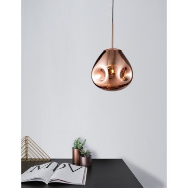 Nova Luce Lava - lampe suspendue - Ø 25 x 120 cm - cuivre
