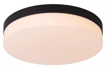 Lucide Biskit - plafonnier avec détecteur de mouvement - Ø 34,5 x 7,5 cm - 24W LED inclus - IP44 - noir