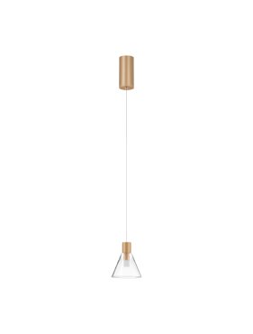 Nova Luce Glass Doc - lampe suspendue - Ø 12 x 120 cm - 5W LED inclus - or