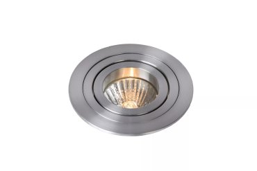 Lucide Tube Rond - spot encastré - Ø 90 mm, Ø 82 mm encastré - chrome satiné