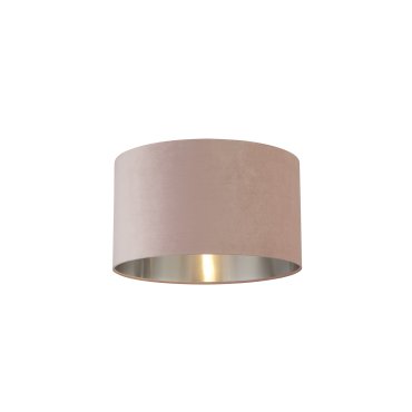 Searchlight Drum Shade - abat-jour - Ø 45 x 26 cm - rose et argent brossé