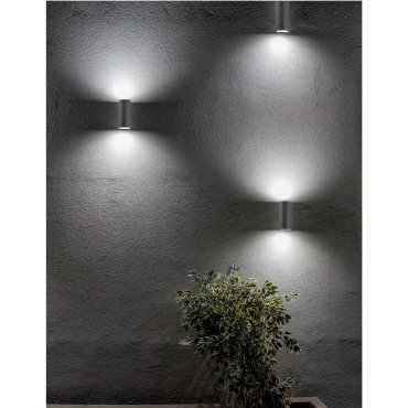 Nova Luce Nero - applique d'extérieur - 7 x 8 x 15 cm - IP54 - gris foncé
