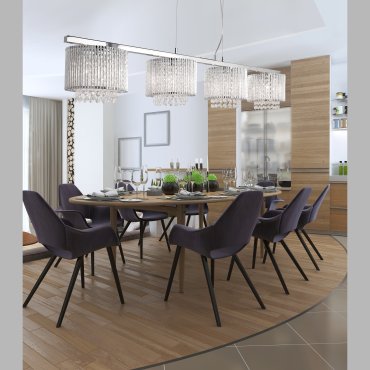 Searchlight Elise - lampe suspendue - 118 x 19 x 120 cm - chrome