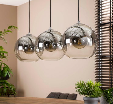 Vico Bubble Shade - lampe suspendue - 115 x 30 x 150 cm - verre fumé