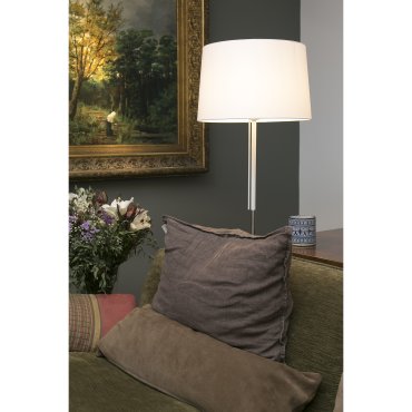 Faro Volta - lampadaire - 151 cm - nickel et blanc