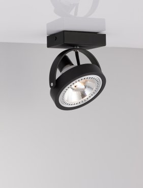 Nova Luce Thomas - spot en saillie - 6 x 19 x 14,5 cm - noir