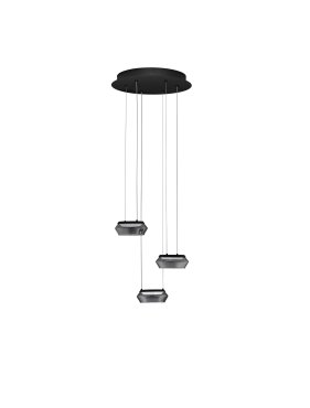 Nova Luce Jailyn - lampe suspendue - Ø 35 x 160 cm - 24W dimmable LED inclus - noir sablé