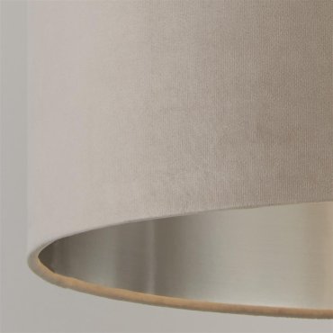 Searchlight Velvet Drum - abat-jour - Ø 28 x 18 cm - taupe et argent