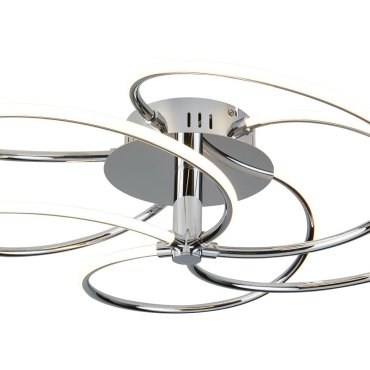 Searchlight Bardot - plafonnier - Ø 56 x 15 cm - 43W LED inclus - chrome et blanc