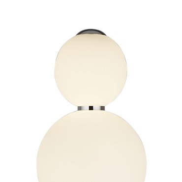 Searchlight Snowball - lampadaire - 151 cm - 20W LED dimmable inclus - blanc et chrome
