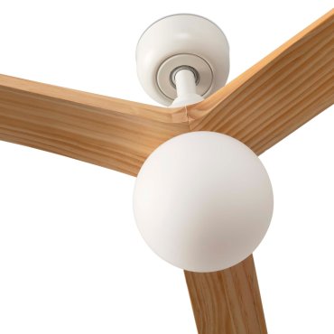 Faro Klim M - ventilateur de plafond avec lumière - Ø 125 cm - blanc mat et pin