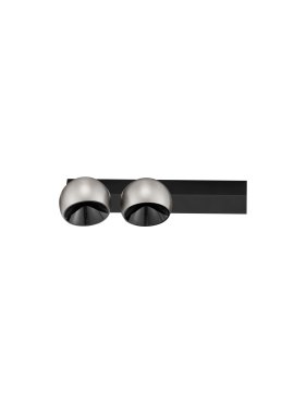 Nova Luce Lusa - plafonnier - 36 x 14 x 10 cm - 21W dimmable LED inclus - nickel brumeux et noir