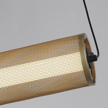 Suspension Searchlight Thread - 92 x 150 cm - LED dimmable 26W incl. - or et noir mat