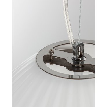 Nova Luce Hector - lampe suspendue - Ø 30 x 120 cm - opale et chrome