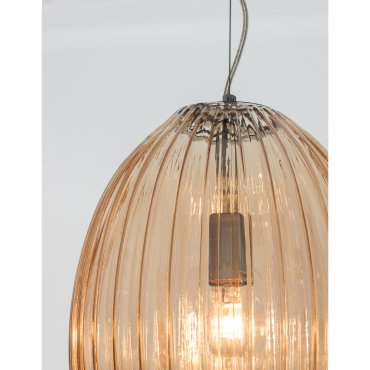 Nova Luce Hector - lampe suspendue - Ø 30 x 120 cm - champagne et chrome