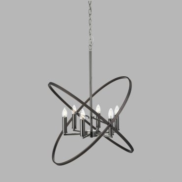 Searchlight Hoopla - lampe suspendue - 62 x 61 x 150 cm - étain et brun