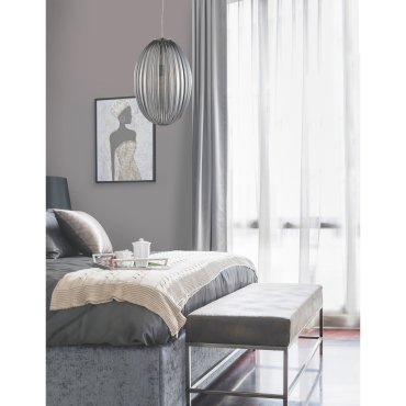 Nova Luce Hector - lampe suspendue - Ø 30 x 120 cm - gris fumé et chrome