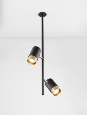 Nova Luce Pongo 2L - spot encastrable - Ø 5,9 x 64,6 cm - Ø 38 mm encastrable - noir et or