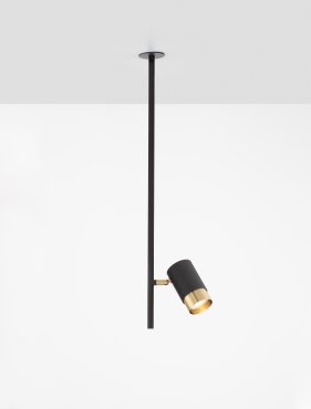 Nova Luce Pongo - spot encastré - Ø 5,9 x 64,3 cm - Ø 39 mm encastré - noir et or