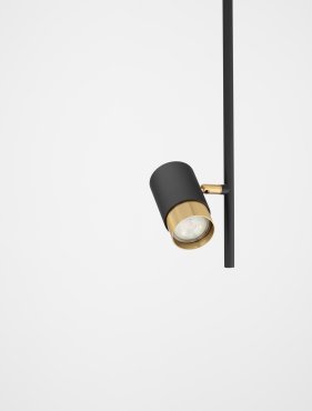 Nova Luce Pongo - spot en saillie - Ø 5,9 x 62,2 cm - noir et or