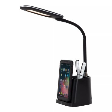 Lucide Penny - lampe de table avec chargeur sans fil - 12,8 x 9,5 x 34 cm - 4,7W LED avec fonction dimming inclus - noir