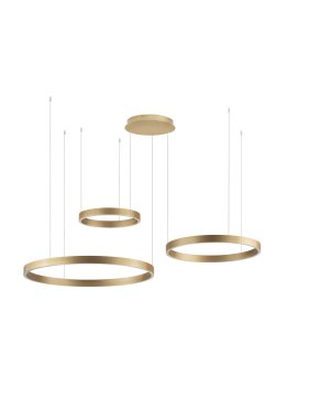 Nova Luce Elowen - lampe suspendue - 148 x 250 x 106 cm - 181W dimmable LED inclus - or brossé