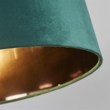 Abat-jour Searchlight Drum - Ø 40 x 25 cm - vert émeraude avec or