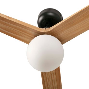 Faro Klim L - ventilateur de plafond avec lumière - Ø 150 cm - noir mat et pin
