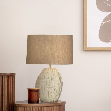 Searchlight Adelaide - lampe à poser - Ø 42 x 60 cm - crème