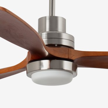 Faro Lantau XL - ventilateur de plafond avec lumière - Ø 168 cm - nickel mat et noyer