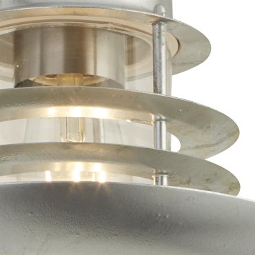 Searchlight Conrad - lampe murale extérieure - 23 x 25 cm - IP44 - argent galvanisé