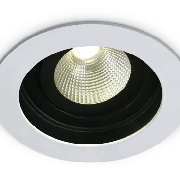 ONE Light COB Shop &amp; Hotel - spot encastrable - Ø 100 mm, Ø 87 mm encastrable - 12W LED dimmable inclus - blanc - couleur de lumière blanc chaud (3000K)