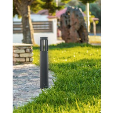 Nova Luce Devora - lampe de jardin - Ø 11 x 65 cm - 8W LED inclus - IP54 - gris foncé