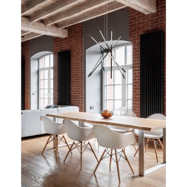 Nova Luce Raccio - lampe suspendue avec télécommande - Ø 85 x 120 cm - 56W LED dimmable inclus - noir