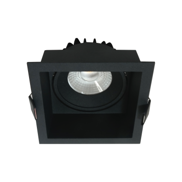Artdelight Vibs - spot encastrable - 90 x 90 mm, Ø 80 mm encastrable - 10W LED dimmable inclus - IP44 - noir