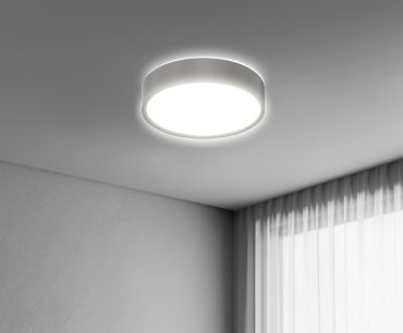 Century Italia Blanca Luxe - plafonnier - Ø 30 x 7 cm - 17W LED inclus - gris