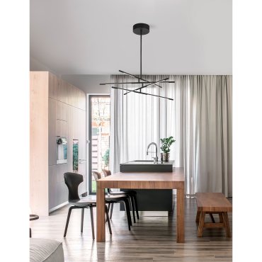 Nova Luce Raccio - lampe suspendue - 84 x 80 x 81 cm - 40W LED dimmable inclus - noir