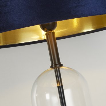 Searchlight Oxford - lampe à poser - Ø 40 x 51 cm - noir, or et bleu marine