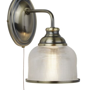 Searchlight Bistro II - applique murale avec interrupteur à tirette - 15 x 25 cm - laiton antique