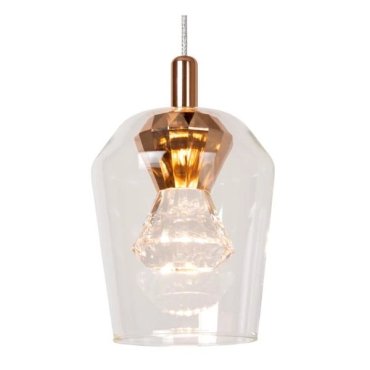 Lucide Berliane - lampe suspendue - Ø 13 x 164,5 cm - 4W dimmable LED inclus - transparent et doré
