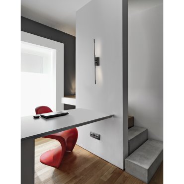 Nova Luce Raccio - applique murale - 12 x 6 x 74 cm - 9,2W LED inclus - noir