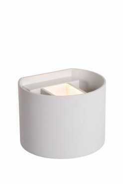 Lucide Axi Round - applique murale avec 2 faisceaux réglables - 13,5 x 11,5 x 10 cm - 6W LED inclus - blanc