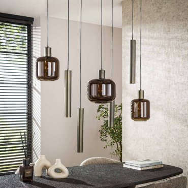 Vico Bronza - suspension - 105 x 35 x 150 cm - brun sienne et bronze