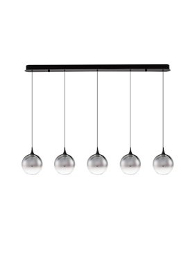 Nova Luce Orenda - lampe suspendue - 120 x 180 x 16 cm - 20W dimmable LED inclus - noir mat et verre fumé