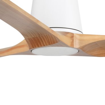Faro Heywood Tub L - ventilateur de plafond - Ø 132 cm - blanc mat et pino