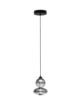 Nova Luce Bally - lampe suspendue - Ø 20 x 158 cm - 12W dimmable LED inclus - noir mat et gris fumé