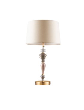 Nova Luce Damo - lampe de table - Ø 34 x 60 cm - laiton antique, orange doux et brun