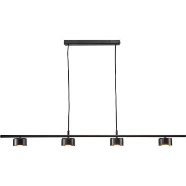 Nordlux Clyde - lampe suspendue - 115 x 8,5 x 209,3 cm - gradateur à 3 niveaux - 4 x 5W LED inclus - noir