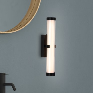 Searchlight Clamp - applique murale en saillie - 7 x 33 cm - 11W LED dimmable inclus - IP44 - noir et opale